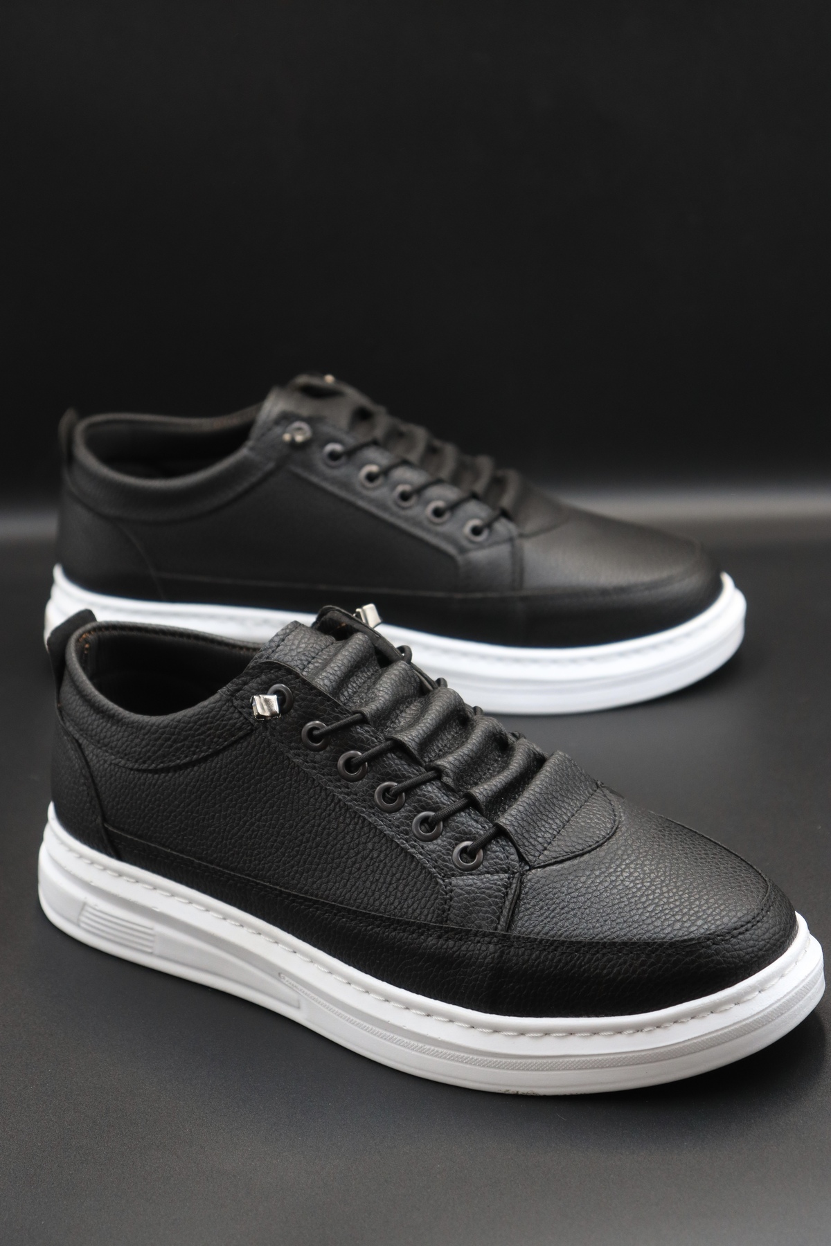 Efnanshoes Herren Sneaker Schwarz Leicht Elastische Schnürer Freizeitschuhe